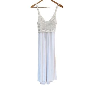 Sincerely Jules Maxi Dress Gauze Skirt Crochet Bust, Women’s XS, NWT!